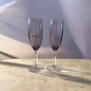 Vintage  Amethyst  Champagne Flutes